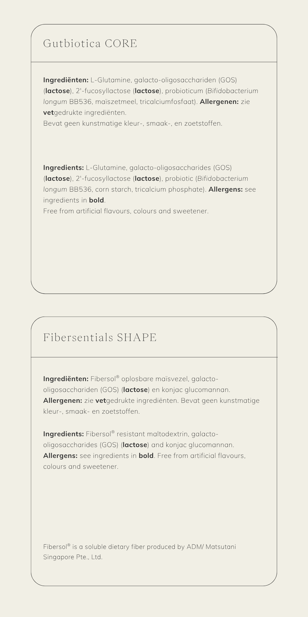 Gut health and weight loss bundle AB INTRA Complete Shape Support Ingredient List