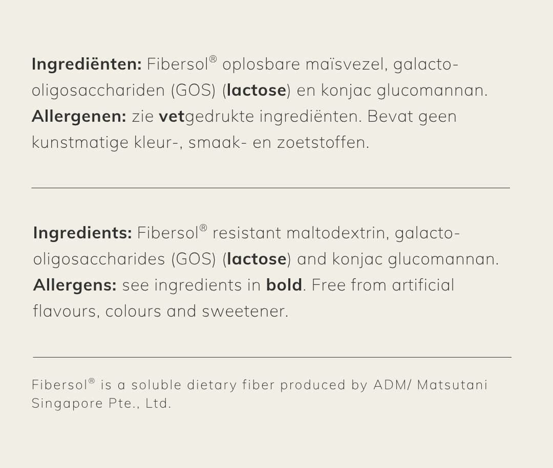 Weight loss fiber supplement - AB INTRA Fibersentials SHAPE Ingredients List