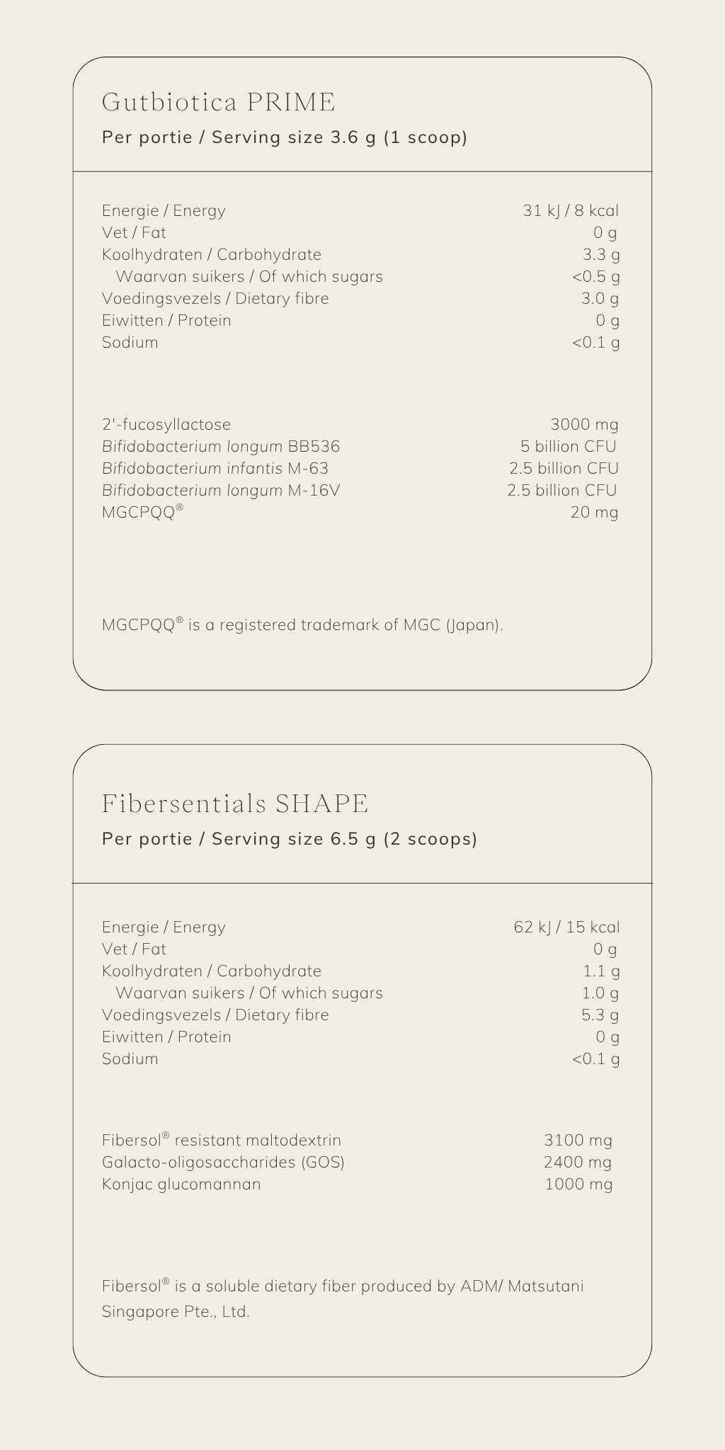 Gut and weight support - AB INTRA Ultimate Prime Shape Bundle - Supplement Facts